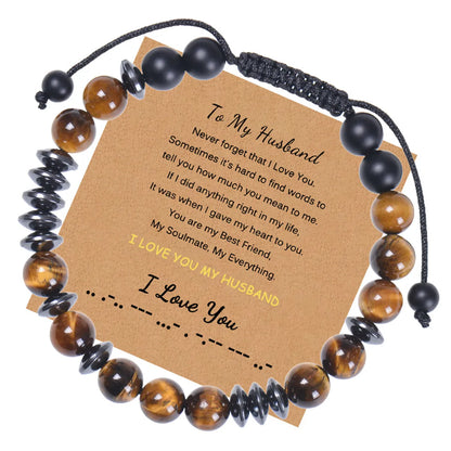 1 Piece Retro Geometric Natural Stone Tiger Eye Men'S Bracelets