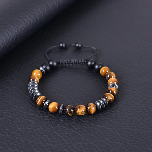 1 Piece Retro Geometric Natural Stone Tiger Eye Men'S Bracelets