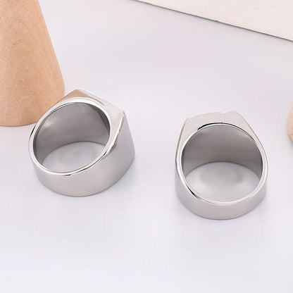 1 Piece Retro Geometric Stainless Steel Plating Rings