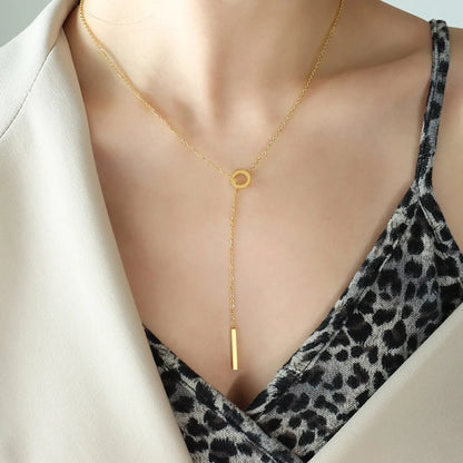 1 Piece Retro Geometric Titanium Steel Plating Necklace