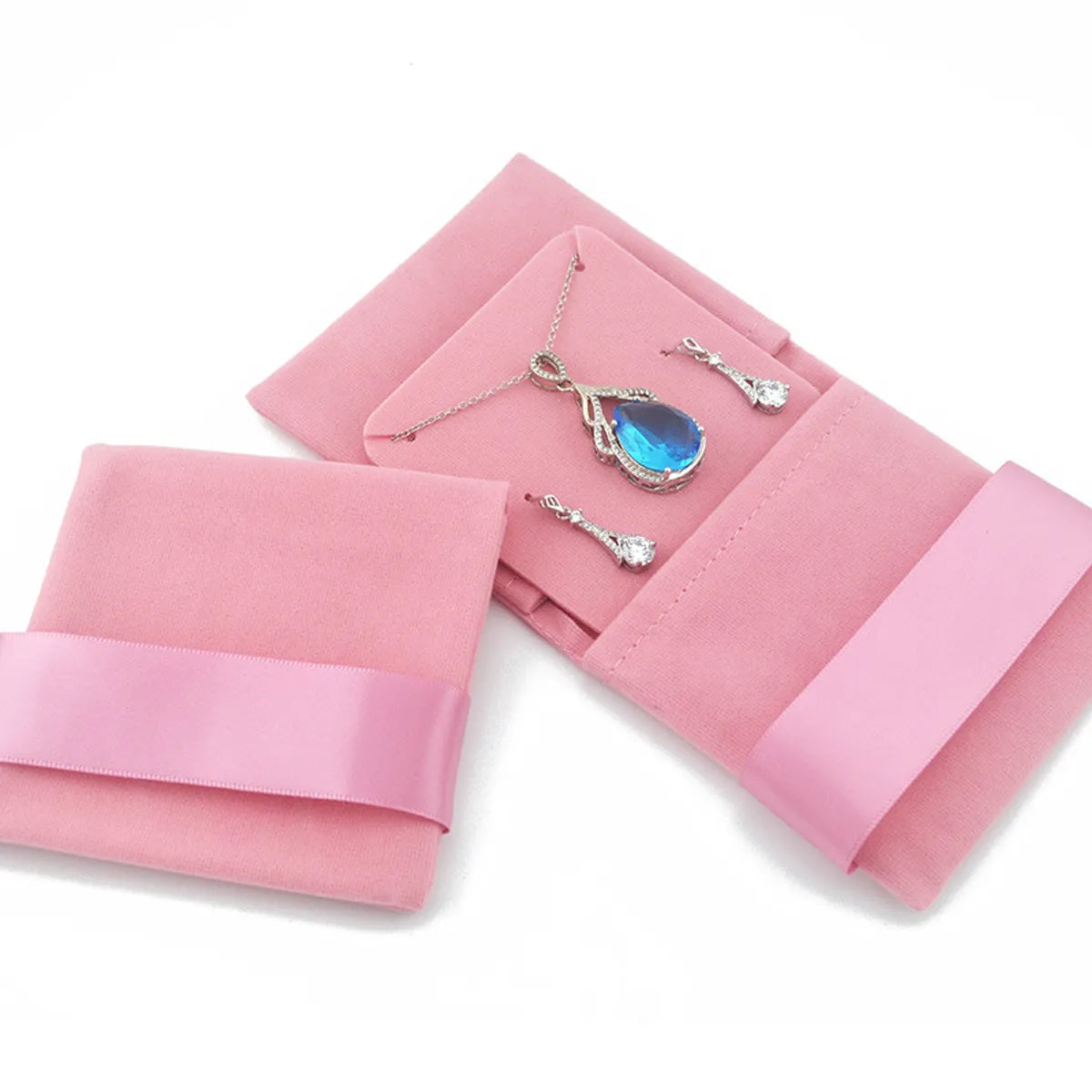 Retro Solid Color Flannel Jewelry Packaging Bags