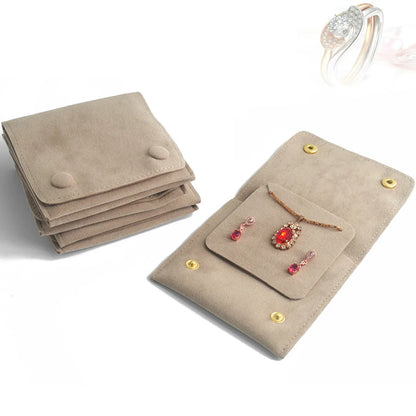 Retro Solid Color Flannel Jewelry Packaging Bags