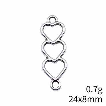 1 Piece Alloy Heart Shape Connector Retro