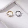 1 Piece Retro Leaf Water Droplets Titanium Inlaid Zircon Nose Ring
