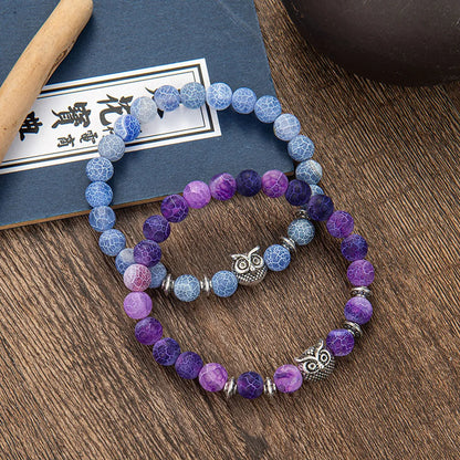 Retro Owl Agate Bracelets