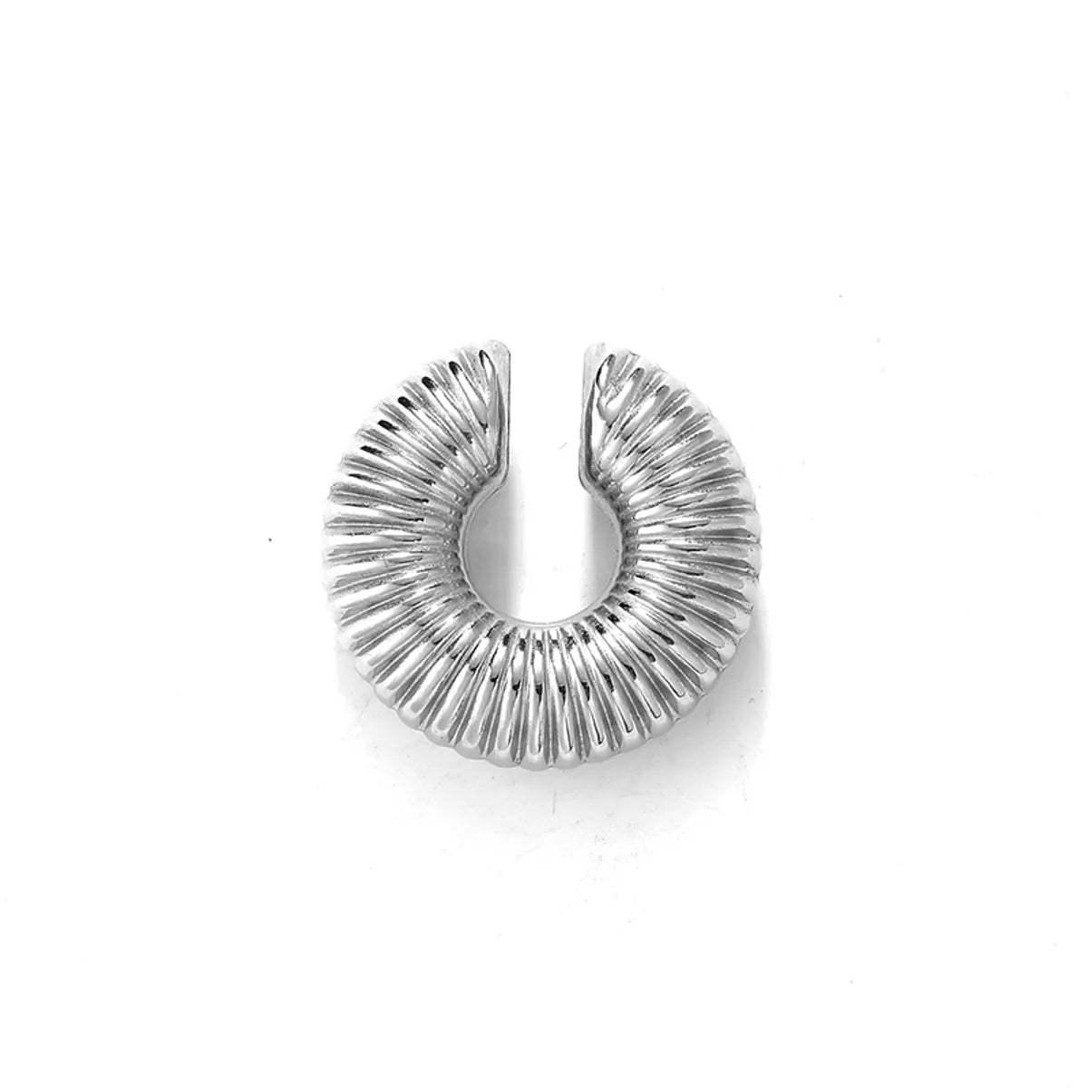 1 Piece Retro Punk Simple Style Solid Color Polishing 304 Stainless Steel Non-Electroplating Ear Cuffs