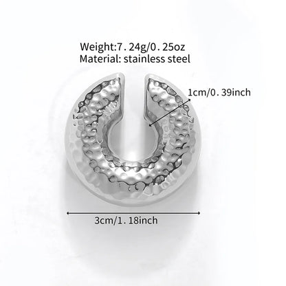 1 Piece Retro Punk Simple Style Solid Color Polishing 304 Stainless Steel Non-Electroplating Ear Cuffs