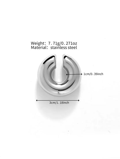 1 Piece Retro Punk Simple Style Solid Color Polishing 304 Stainless Steel Non-Electroplating Ear Cuffs