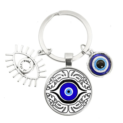 1 Piece Retro Round Devil'S Eye Alloy Metal Unisex Bag Pendant Keychain