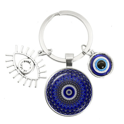 1 Piece Retro Round Devil'S Eye Alloy Metal Unisex Bag Pendant Keychain