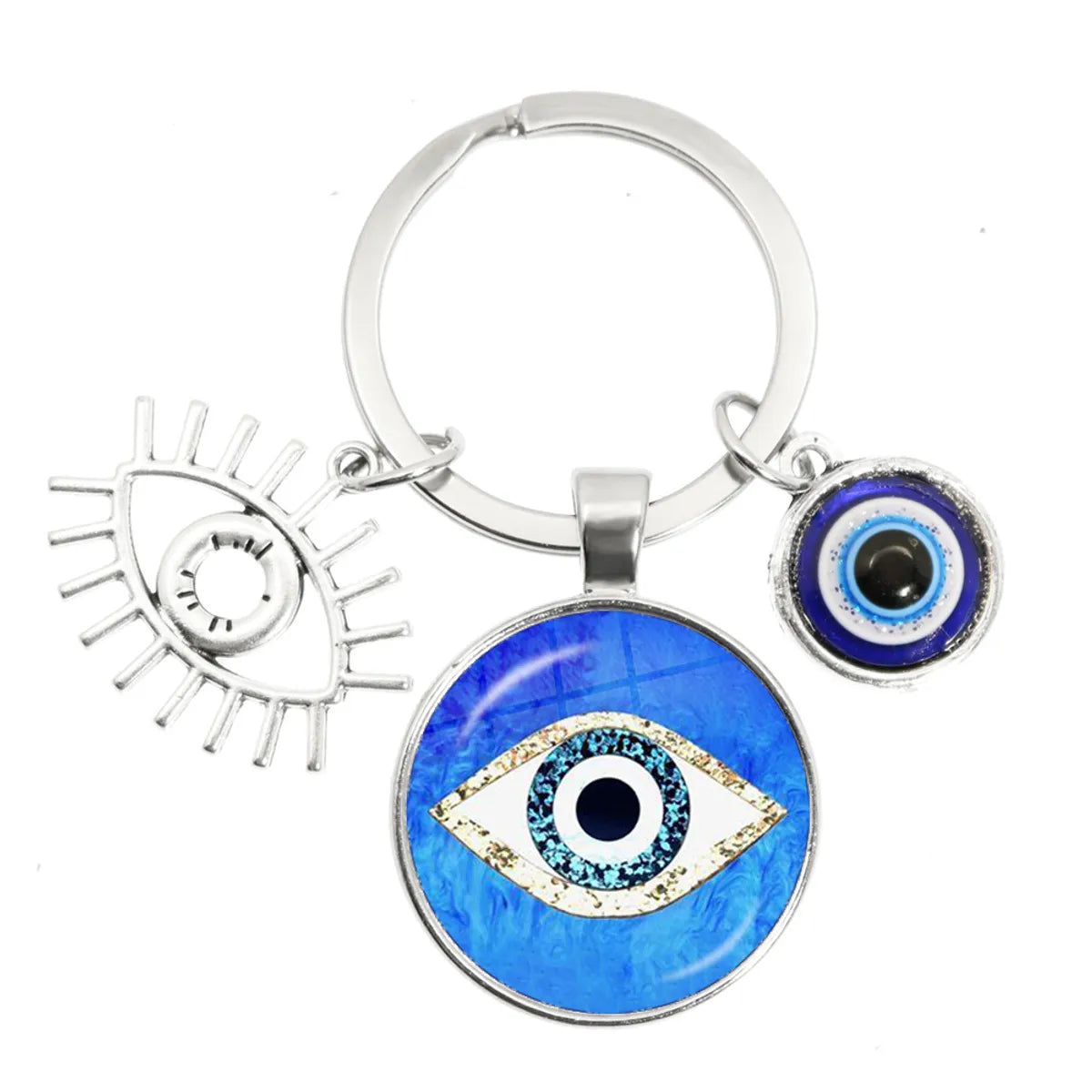 1 Piece Retro Round Devil'S Eye Alloy Metal Unisex Bag Pendant Keychain