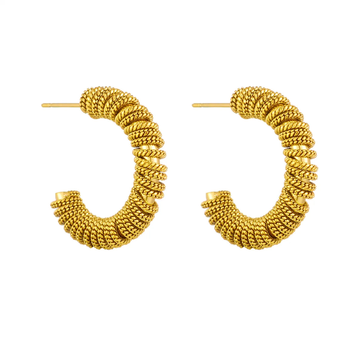 1 Piece Retro Simple Style Geometric Plating Titanium Steel 18K Gold Plated Ear Studs