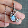 1 Piece Retro Simple Style Square Alloy Inlay Moonstone Women'S Pendant Necklace
