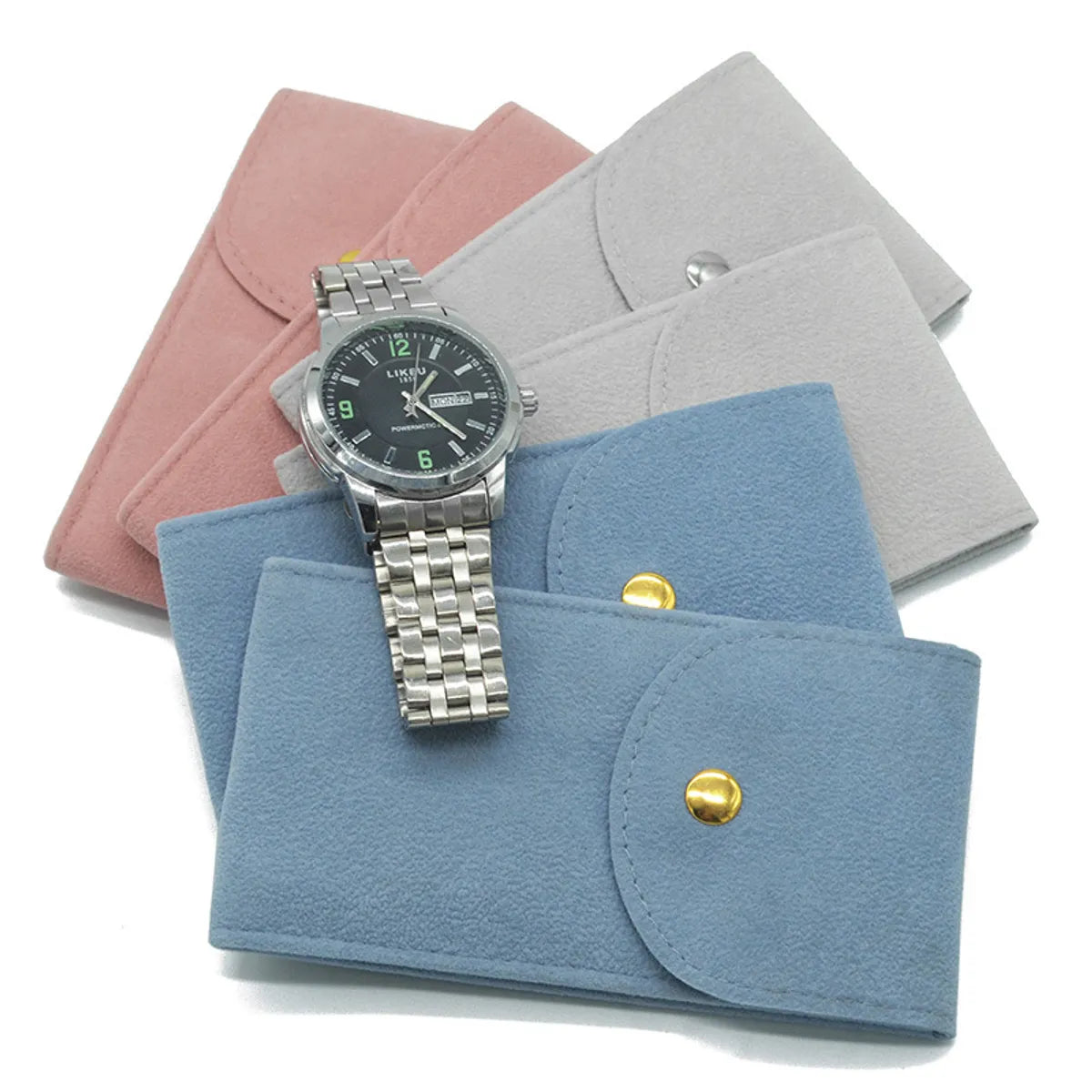 1 Piece Retro Solid Color Claimond Veins Cloth Watch Bag