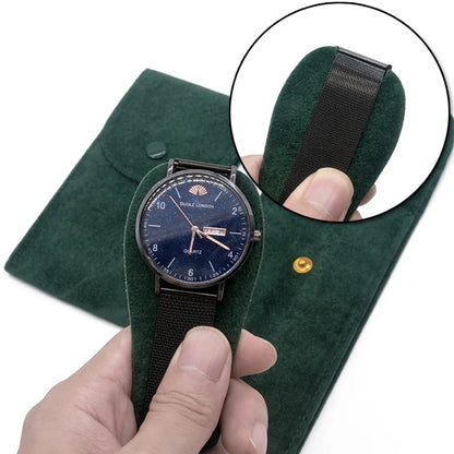 1 Piece Retro Solid Color Claimond Veins Cloth Watch Bag