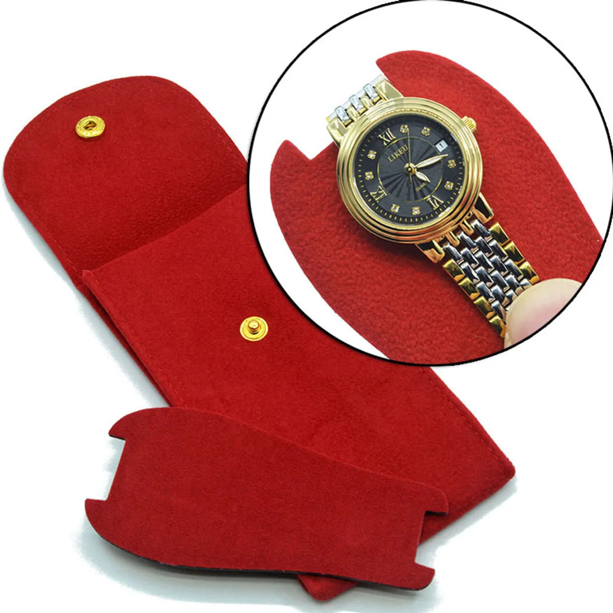 1 Piece Retro Solid Color Claimond Veins Cloth Watch Bag