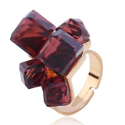 1 Piece Retro Square Alloy Austrian Crystal Women'S Rings