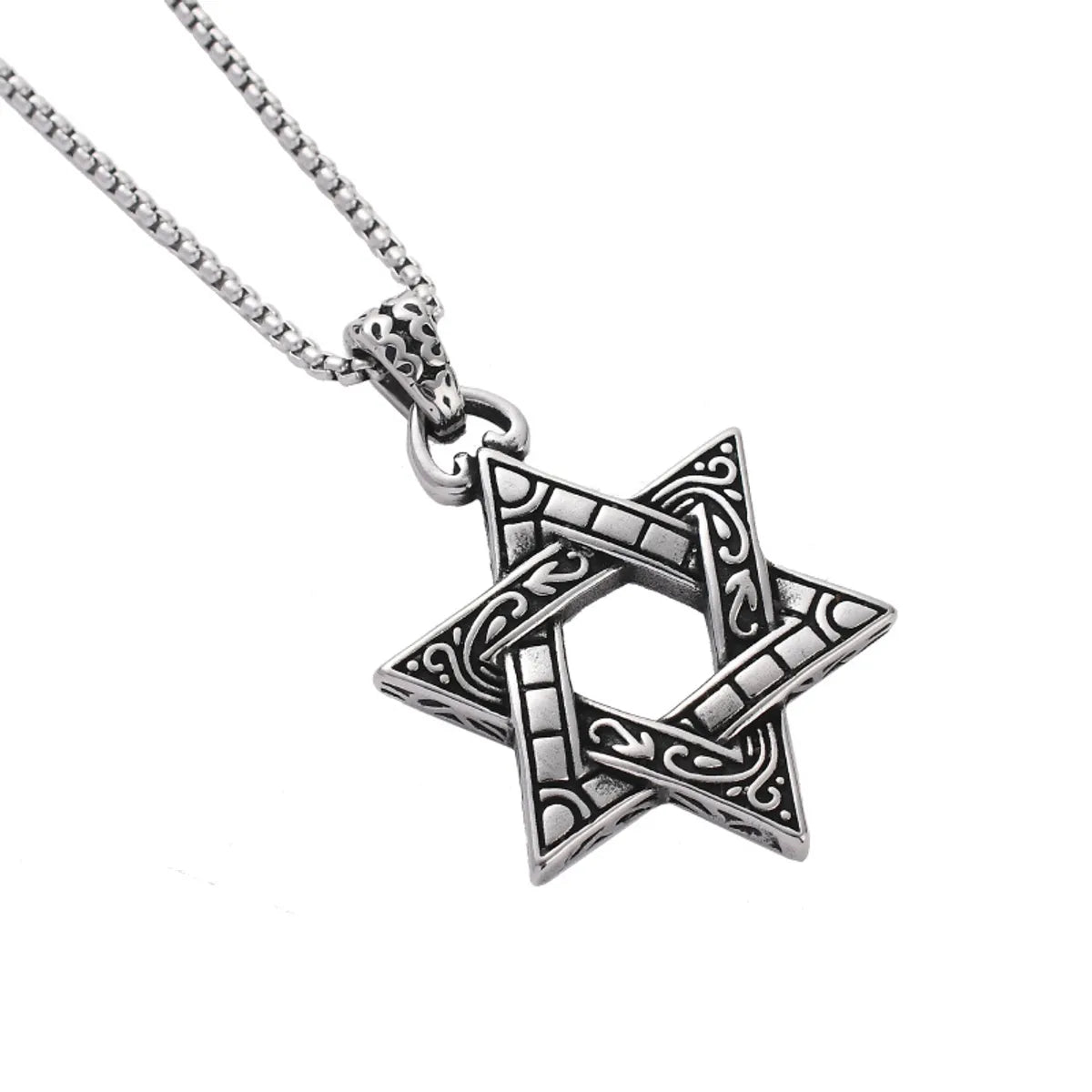 Retro Star 304 Stainless Steel Polishing 18K Gold Plated Men'S Pendant Necklace