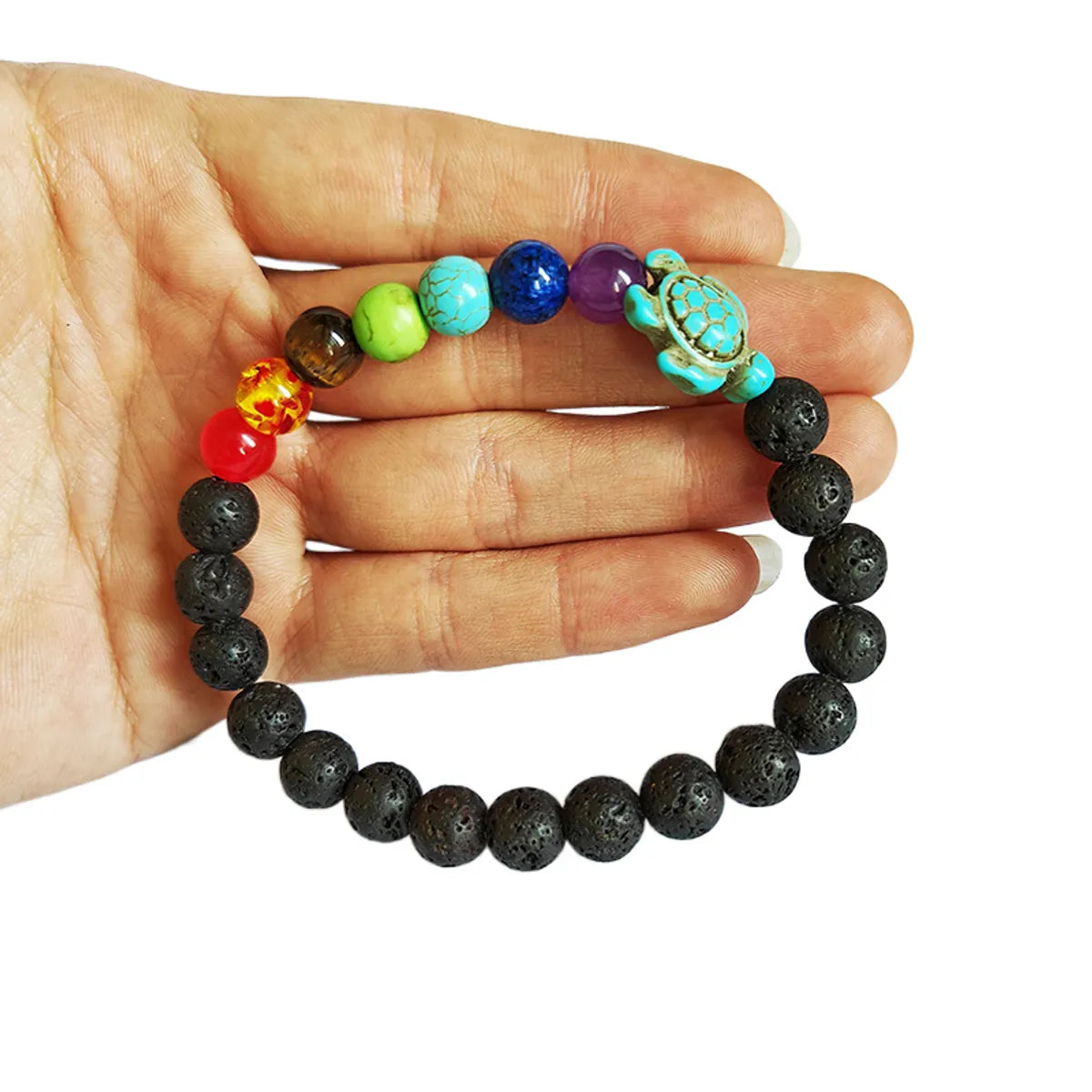 1 Piece Retro Tortoise Turquoise Volcanic Rock Polishing Unisex Bracelets