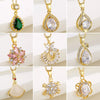 Retro Water Droplets Heart Shape Snowflake Stainless Steel Titanium Steel Plating Inlay Zircon 18k Gold Plated Gold Plated Pendant Necklace