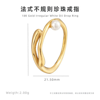 1 Piece Retro Waves Titanium Steel Plating Rings