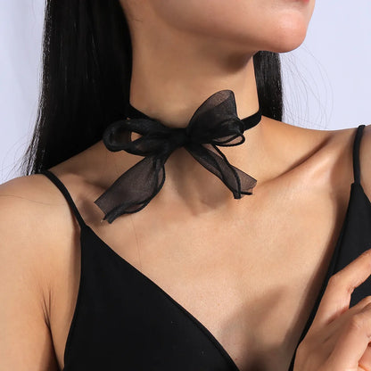 1 Piece Sexy Letter Bow Knot Cloth Handmade Women's Choker