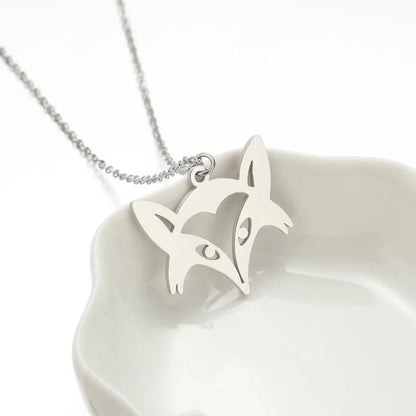 Stainless Steel Titanium Steel Simple Style Hollow Out Animal Pendant Necklace