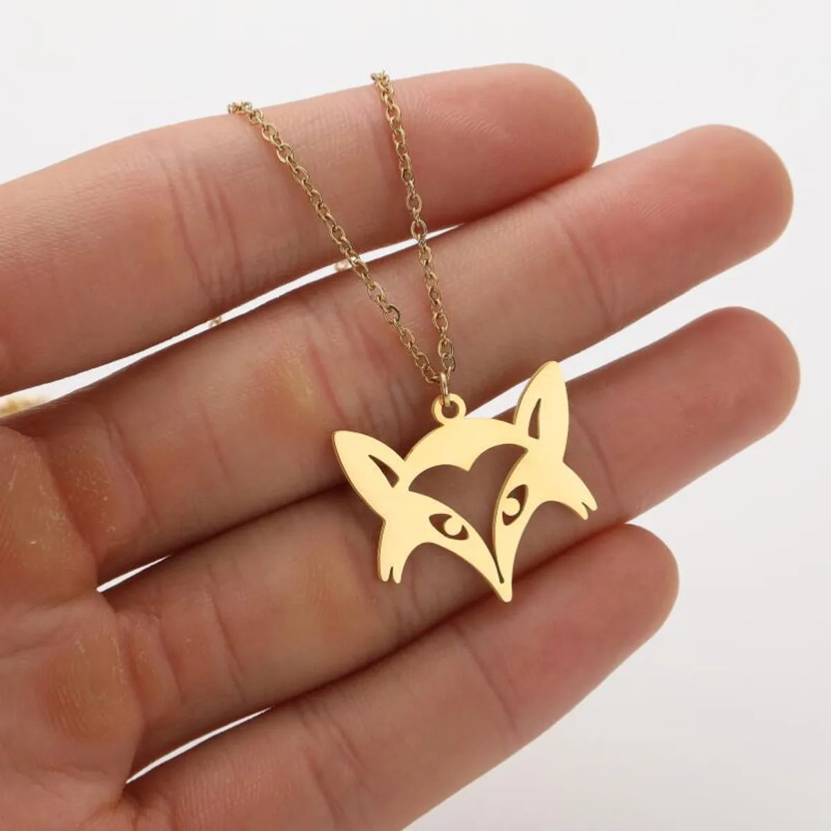 Stainless Steel Titanium Steel Simple Style Hollow Out Animal Pendant Necklace