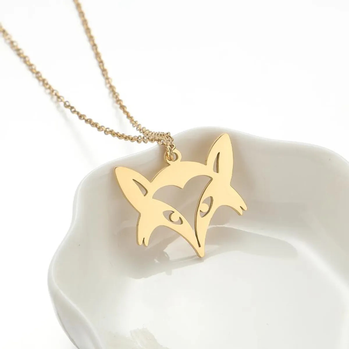 Stainless Steel Titanium Steel Simple Style Hollow Out Animal Pendant Necklace