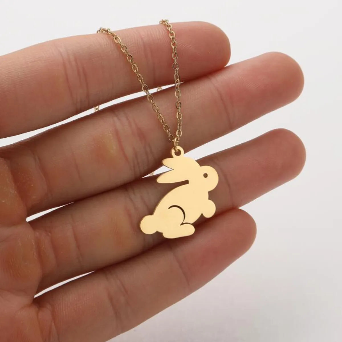 Stainless Steel Titanium Steel Simple Style Hollow Out Animal Pendant Necklace