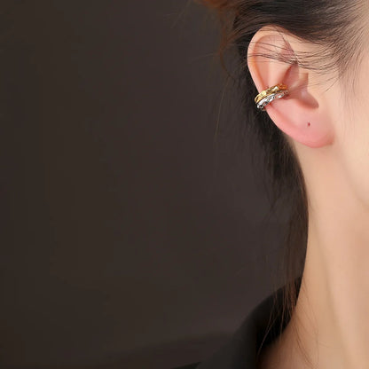 1 Piece Simple Style C Shape Plating Copper Ear Cuffs