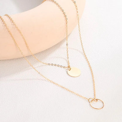 1 Piece Simple Style Circle Alloy Layered Women's Layered Necklaces