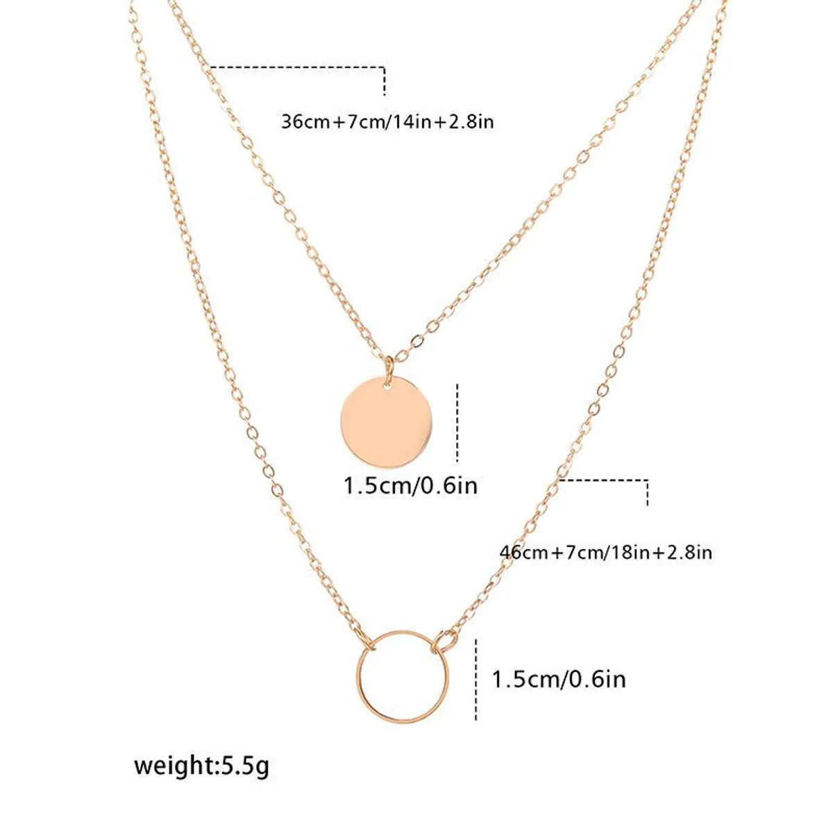 1 Piece Simple Style Circle Alloy Layered Women's Layered Necklaces