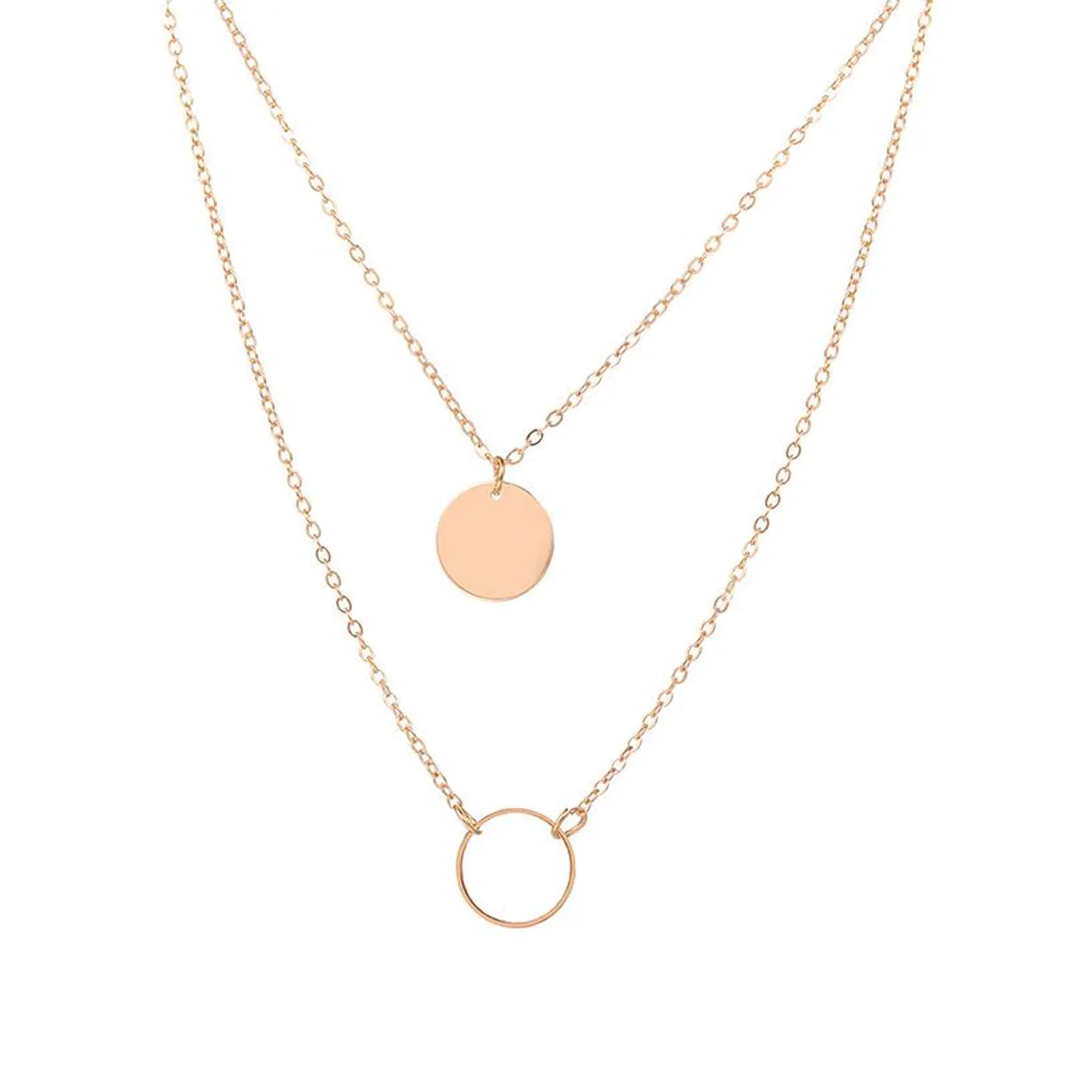 1 Piece Simple Style Circle Alloy Layered Women's Layered Necklaces