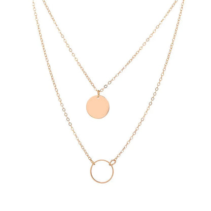 1 Piece Simple Style Circle Alloy Layered Women's Layered Necklaces