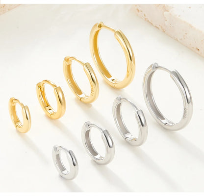 1 Piece Simple Style Circle Sterling Silver Plating Earrings