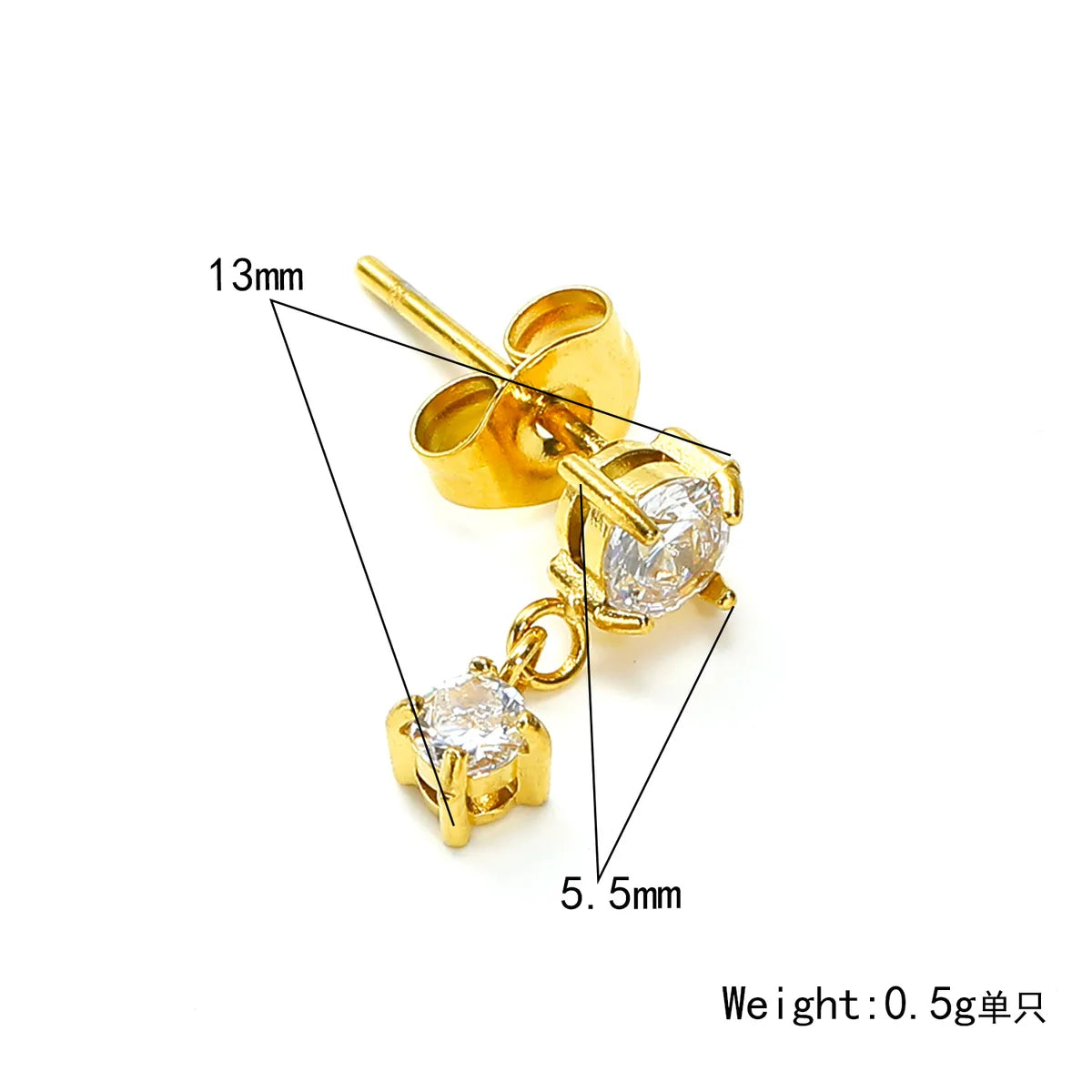 1 Piece Simple Style Classic Style Bow Knot Inlay Titanium Steel Drop Earrings