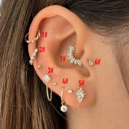 1 Piece Simple Style Classic Style Geometric Copper Ear Studs