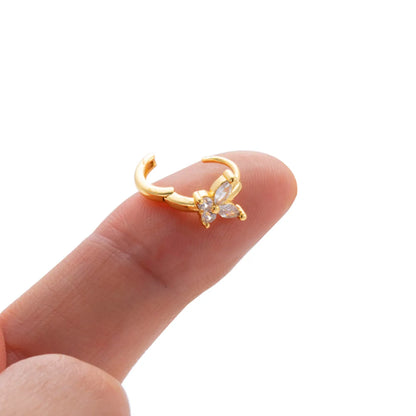 1 Piece Simple Style Classic Style Geometric Plating Inlay Copper Zircon 18k Gold Plated Ear Studs