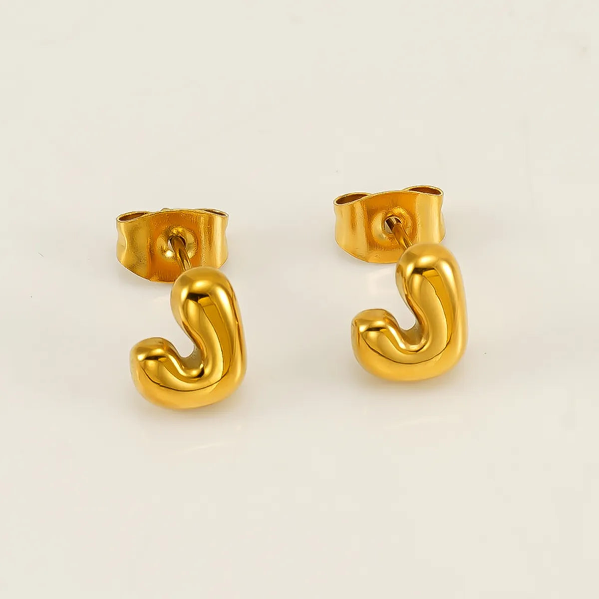 1 Piece Simple Style Classic Style Letter Plating 304 Stainless Steel 18K Gold Plated Ear Studs