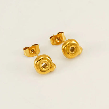 1 Piece Simple Style Classic Style Letter Plating 304 Stainless Steel 18K Gold Plated Ear Studs