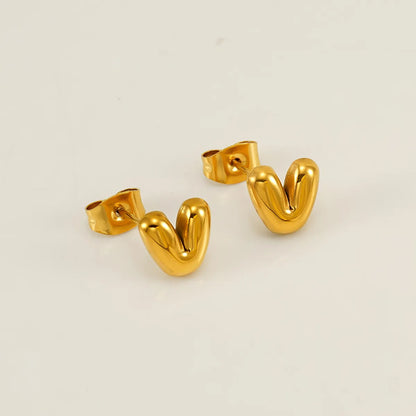 1 Piece Simple Style Classic Style Letter Plating 304 Stainless Steel 18K Gold Plated Ear Studs