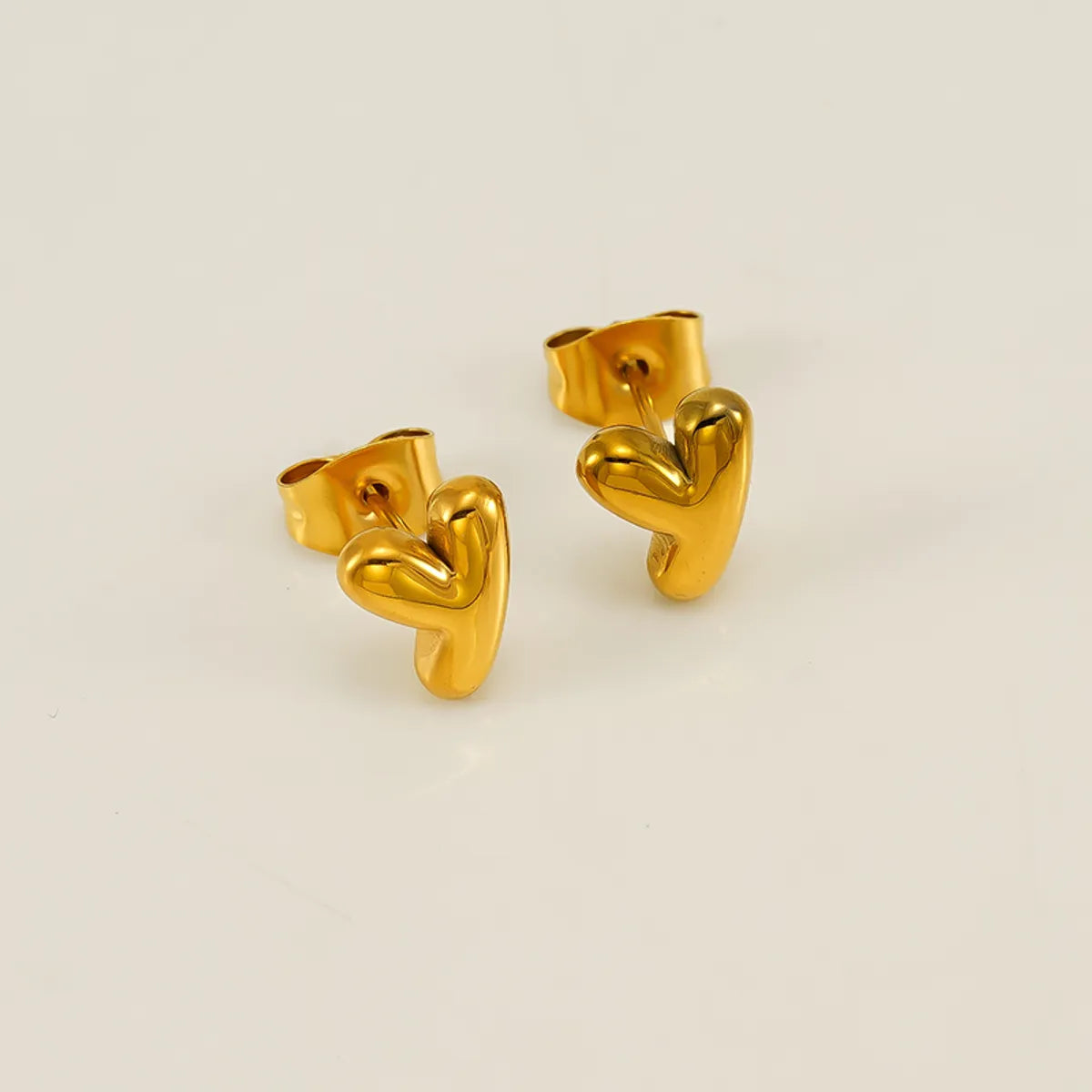 1 Piece Simple Style Classic Style Letter Plating 304 Stainless Steel 18K Gold Plated Ear Studs