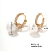 1 Piece Simple Style Classic Style Round Plating Inlay Copper Pearl K Gold Plated Drop Earrings