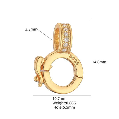 1 Piece Simple Style Classic Style Round Sterling Silver Plating Inlay Jewelry Buckle Jewelry Accessories