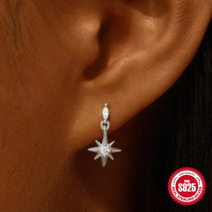 1 Piece Simple Style Classic Style Solid Color Inlay Sterling Silver Rhinestones Ear Studs