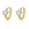 1 Piece Simple Style Classic Style Waves Heart Shape Inlay Titanium Steel Zircon Earrings