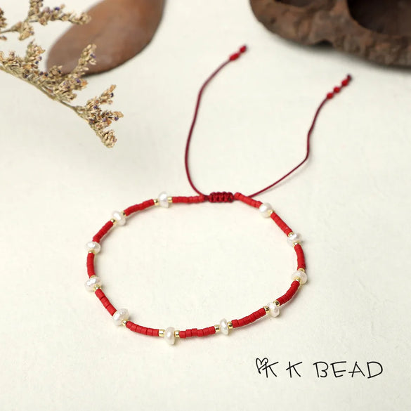 1 Piece Simple Style Color Block Freshwater Pearl Glass Beaded Bracelets