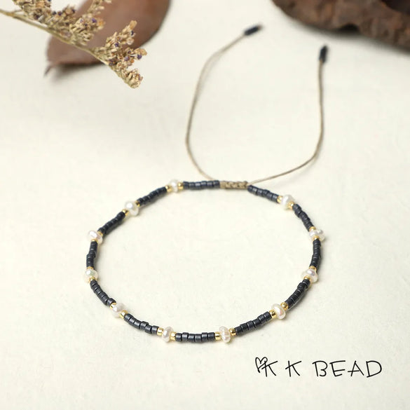 1 Piece Simple Style Color Block Freshwater Pearl Glass Beaded Bracelets