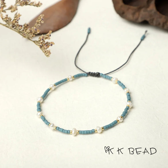 1 Piece Simple Style Color Block Freshwater Pearl Glass Beaded Bracelets